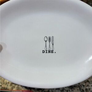 Rae Dunn snack dessert small white ceramic plates NEW set of 4